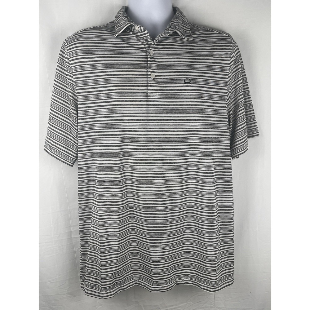 Cinch Arena Flex Mens Large Polo Shirt Performance Stretch Dark Gray & White